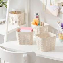 4pk Wave Mini Decorative Basket Cream - Brightroom™