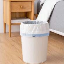 Bolsas de basura con cordón de 15 litros, bolsas de basura pequeñas de 15 litros a prueba de roturas, bolsas de basura blancas pequeñas y sin perfume separadas para el baño - Blanco - Ver 6