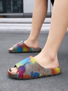 Plus Size Men's Fashion Versatile Durable Anti-Slip Cushion Beach Sandals, Waterproof Anti-Sweat Anti-Odor Rebound Colorblock Soft Bottom Slippers - Brown - View 6