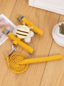 Dog Leash,Bee Pattern Harness For Cats And Small Dogs, Pet Supplies - Yellow - View 4