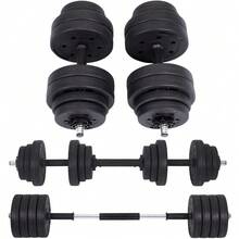 Juego de mancuernas ajustables con barra incorporada, 30 kg, para hombres y mujeres, entrenamiento físico, levantamiento de pesas en el gimnasio en casa, 1 par, color negro MSYL30HBK - Negro - Ver 1
