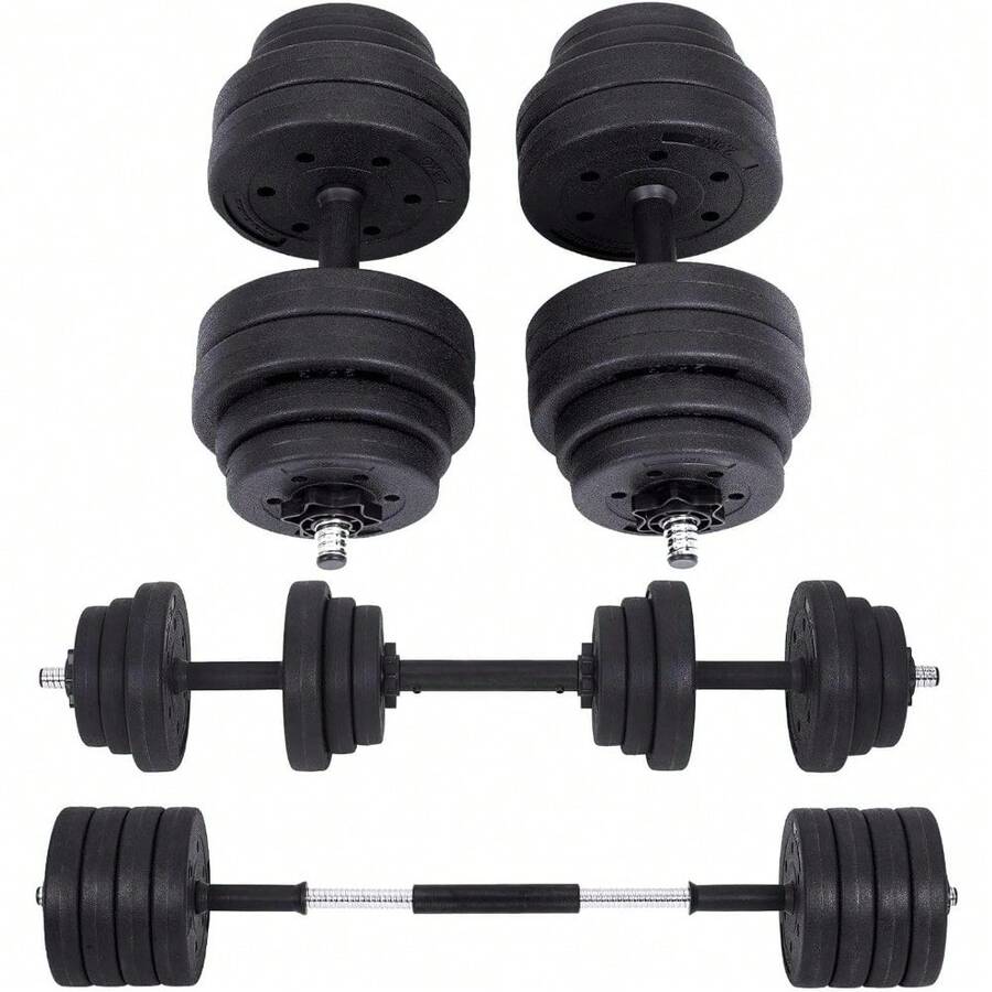 Juego de mancuernas ajustables con barra incorporada, 30 kg, para hombres y mujeres, entrenamiento físico, levantamiento de pesas en el gimnasio en casa, 1 par, color negro MSYL30HBK - Negro - Ver 1