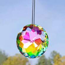 1 pezzo Pendente cristallo tondo da 30mm cattura sole, decorazione ad arcobaleno per finestre e giardino (senza corda)