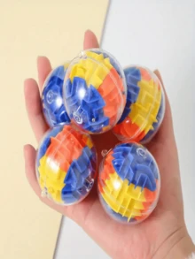 5/10 件 3D 立方体迷宫球 - 益智游戏玩具，适合派对礼物，多种颜色 - 彩色 - 查看 7
