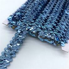 1 szt. 2 jardy 20 mm Elastyczna wstążka z cekinami Koronkowa lamówka Cekinowa tkanina do szycia na ubrania do sukienek Nakrycia głowy Ślubne akcesoria DIY
