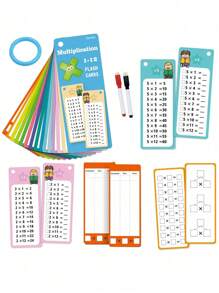 Children's Math Game Cards, Math Addition Subtraction Multiplication Division Flash Cards, Multiplication And Division Learning Toys, Suitable For Kids (Random Styles) (Pen And Ring Colors Random), Educational Math Writing Toys For Children