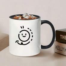 [Mok met ster en zon] 1 stuk creatieve en unieke keramische koffiekopjes, ideaal voor sap, melk, koffie - perfect verjaardags- en vakantiecadeau voor familie, cadeau voor hem, grappige mok, geschikt voor kantoormiddagthee, koffiekopje, geschikt voor thuisontbijt, melkkopje, beker voor koude dranken, mok, waterkopje, melktheekopje, bierkopje, herbruikbaar keramisch materiaal, ook geschikt voor creatieve feestcadeaus.