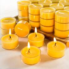 48/36/24/12/10 Stück Bienenwachskerzen, 4 Stunden Brenndauer, rauchfreier sauberer Abbrand Bienenwachskerzen für Aromatherapie, Luftreinigung, Spa-Entspannung, Heimdekoration, Hochzeit