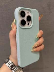 Minimalistyczne i eleganckie etui na telefon z teksturą Litchi w kolorze nieba, kompatybilne z iPhone'em 11/12/13/14/15/16/16 Pro Max, ochronna obudowa telefonu