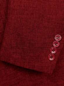 I FineLong Men's Spring/Autumn Lapel Neck Long Sleeve Casual Blazer Suitable For Business, Banquet, Social Occasions - Red - View 6