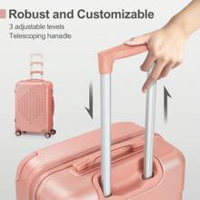 5 Piece Suitcase Set With Corner Protectors, 12/16/20/24/28 Inch Durable Hard Shell 360 Degree Spinner Wheels Large Capacity Multifunctional Lightweight Travel Suitcase - Rose Gold - View 7