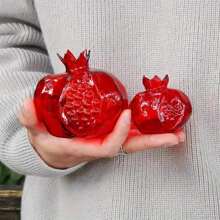 1pc Artistic Decorative Glass Vase, Pomegranate Shaped Round Vase, Elegant Home Decor Centerpiece Gifts Birthday Graduation