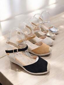 ESPADRILLES BLASSICHE IN CAMOSCIO SINTETICO CON ZEPPA ALTA 8CM E PLATEAU 2CM - Prata - Ver 5