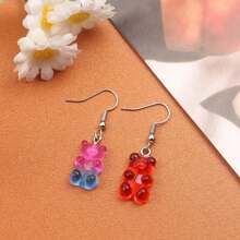 10/30/60pcs Multi-Color Resin Animal Bear Ombre Pendant, Candy Shaped Pendant Charm For DIY Bracelets Necklaces Earrings Keychains Jewelry Making - Bear - View 3