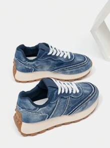 Alan Vincent [Light Freedom Series] Scarpe blu da donna per la primavera 2025, nuovi stile con suola spessa, scarpe sportive confortevoli e alla moda, sneaker casual da donna per uso quotidiano, scarpe da festa all'aperto, scarpe da donna blu, scarpe Cortez per studenti ragazze, scarpe casual Cortez adatte per ogni occasione - Blu - Visualizzare 11