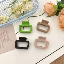 4pcs Elegant Matte Square Hair Clips Set - Multi-Functional Fashion Hair Claw, Suitable For Women And Girls, For Ponytail And Bun, Perfect For Daily Styling And Makeup, Random Colors Home Bathroom Decor Fall Decor Back To School