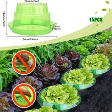 6pcs Transparent Green Circular Snail & Slug Protectors - Reusable Plant Covers Suitable For Protecting Plants, Animals, Snails & Insects - Multicolor - View 2