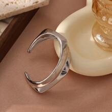 1 件 18K 多层珍珠不对称不锈钢手链，奢华时尚，适合派对、约会和办公室佩戴 - 銀色 - 查看 11