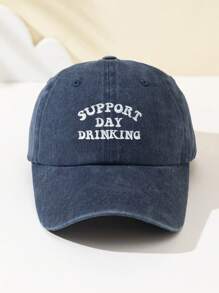 1 件女士时尚软顶棒球帽，绣有“SUPPORT DAY DRINKING”文字，可调节，透气，适合户外运动、露营、海滩、节日礼物 - B - 查看 26