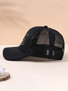 1pc Kid's 26-Letter Baseball Hat, New With Drawstring, Fashionable And Versatile Mesh Breathable Sun Hat, Suitable For Daily Outings In Spring And Summer, Suitable For Use As A Gift