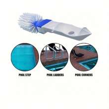 Blue And White Mini Pool Brush Head For Indoor And Outdoor Cleaning - Blue and White - View 3