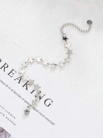 1 st Fashionabla vintage rostfritt stål Star Chain Armband