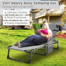 ABORON Oversized XXL Folding Camping Cot W/Mat For Adults, 78" L X 32" W X 18" H, Heavy Duty Outdoor Bed With Carry Bag,1200 D Layer Oxford Travel Camp Cots - Azure - 查看 4