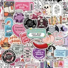 SCXXBSW 50 sztuk romantycznych, kreatywnych naklejek do czytania z kreskówek DIY, wodoodporne naklejki na bagaż i notes z gitarą