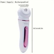1pc USB Rechargeable 5W 5-In-1 Multi-Function Shaver Epilator For Women, Facial Cleansing Kit, Portable Home Use