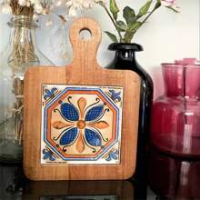 4 件套花卉木制三脚架套装 - 耐热厨房桌垫、复古餐垫、隔热垫、合成盖材料 - 彩色 - 查看 4