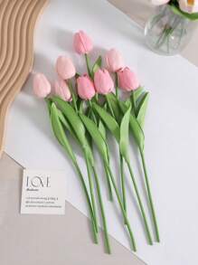 1pc/6pcs/10pcs Artificial Tulips, Plastic Simulation Flowers, Realistic Blooming Tulips, Suitable For DIY Craft, Wedding Bouquets, Home And Tabletop Decor, Indoor And Outdoor Decor, Living Room, All Seasons, Christmas, Valentine's Day, Mother's Day, Graduation, Wreath Day, Junefest, Not Including Containers Gifts Birthday Birthday Decorations Party Decorations Bachelorette