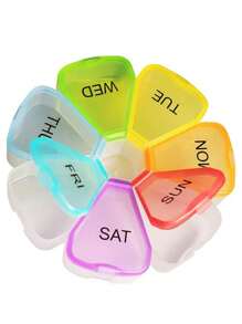 1pc Weekly Pill Organizer 7 Grids Pill Case For Men And Women 7 Days A Week Medicine Box Portable Pill Container Travel Essentials Cruise Essentials Dorm Essentials Multifunctional Storage Box Daily Pill Box To Hold Vitamin Medicine Fish Oil Supplement First Aid Kit Medical Bag For Travel Home Camping Outdoor Hiking Hunting Back To School - Multicolor - View 5