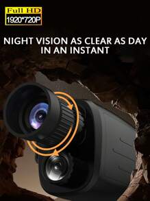 夜视单筒望远镜 - 全黑高清夜视，适合户外探险 - 数码变焦，可充电，非常适合狩猎、露营、野生动物观察、夜间监视 - 黑色 - 查看 4