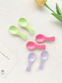 6 件/套女士勺形发夹组合，休闲可爱多巴胺创意清新时尚锌合金和树脂材料新品彩色光泽发夹配件适合日常通勤化妆，侧刘海夹前刘海夹发饰 - 彩色 - 查看 6