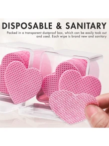 睫毛延长胶湿巾 400pCS 无绒指甲湿巾 无纺布睫毛胶湿巾 指甲油去除湿巾 用于睫毛延长用品（粉色）