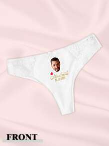 Tanga personalizado con foto y texto - Regalo personalizado para el Día de San Valentín, regalo de aniversario, lencería de boda, ropa interior personalizada única con foto y texto - Perfecto para parejas, novia, regalo para la Sra., regalo romántico y divertido para ella