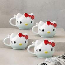 Sanrio Sanrio 1/4-Piece Set Cute Hello Kitty Coffee Cup Pudding Cup Ceramic Heat-Resistant Mousse Cup Household Cup Cake Cup Yogurt Cup Dessert Cup Mother's Day Gift Valentine's Day Gift