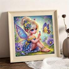 Kit de pintura de diamantes con forma especial de Mariposa hada con cristales de diamantes de imitación, decoración de arte de pared de lienzo DIY, sin marco, patrón, cristales de imitación
