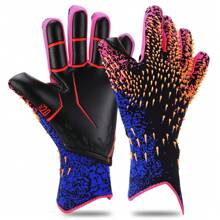 1 Pair Latex Non-Slip Goalkeeper Gloves With Adjustable Wrist Strap, 3D Rubber Particles Design, Anti-Slip, Training Gloves For Adults, Men, Women, Teens