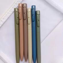 5pcs Easter Island Moai Statue Retractable Neutral Pens, Low Center Of Gravity, Mini Pocket Pens With Large Capacity Ink Refills, Black Ink, Suitable For School, Party, Office, Back To School Season