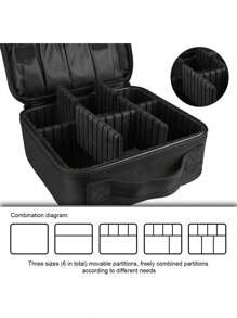 Maletín de maquillaje profesional portátil para artistas de maquillaje, bolso de cosméticos con espejo, impermeable, organizador de gran capacidad para el cuidado de la belleza y las uñas