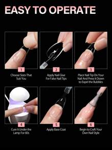 Aillsa 2.0 Upgraded Soft Gel Nail Tips - Built-In C-Curve Medium Almond Full Cover Nail Extensions Ultral Thicker Acrylic Nails Tips Strong Clear 140Pcs  Pre-Sculpted Press-On Nails With Matte Underside False Nails For Flat Nails - Clear - View 11