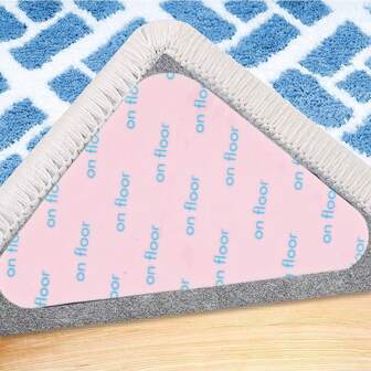 4/8/10/12/16/24pcs Carpet Anti-Slip Pads, Reusable Double-Sided Adhesive Non-Slip Rug Grippers, Washable PU Carpet Tape