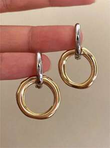 European And American Retro Dual-color Detachable Dangle Earrings With Two Wearing Styles