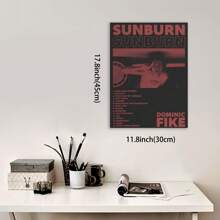 Framed Dominic Fike SunburnMusic Album Art Album Canvas Poster Hip Hop Music Cover Wall Art Art Deco Music Decorative Poster Teen Decorate Living Room Home