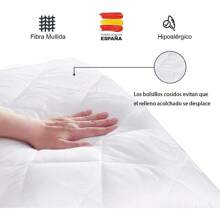 Protector de Colchón Acolchado Algodón | Transpirable, Hipoalergénico con Tratamiento Antiácaros | Ultra Suave, Ajustable para Colchones de hasta 30 CM