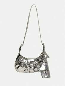 Dedoo 2024年秋冬新款女包时尚包铆钉机车包三件套单肩斜挎包。