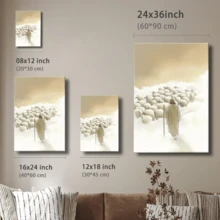 1pc Framed Canvas Wall Art Poster Abstract A Man With A Stick In Front Of A Herd Of Sheep Wall Art For Living Room Bedroom Bathroom Kitchen Apartment Hotel, Artful Home Decoration - Framed, Vertical - Framed Canvas - View 5