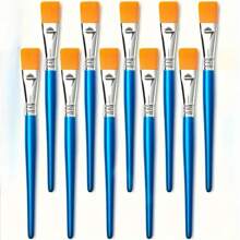 Painting Brushes - Watercolor, Acrylic, Oil, Hook Line Brushes, Drawing Pens, Blue Handle Nylon Art Brushes