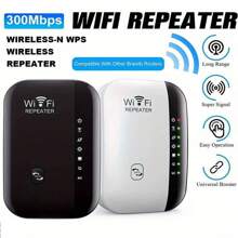 300Mbps WiFi Signal Repeater And Expansion Amplifier - An Amplifier That Enhances Network Range, Compatible With Major Brands, American Plugs, 110V-240V, Network Signal Amplifier | Modern Wireless Repeater | Durable Black Casing